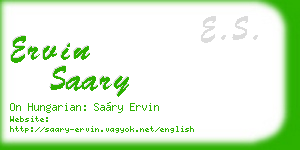 ervin saary business card