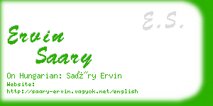 ervin saary business card